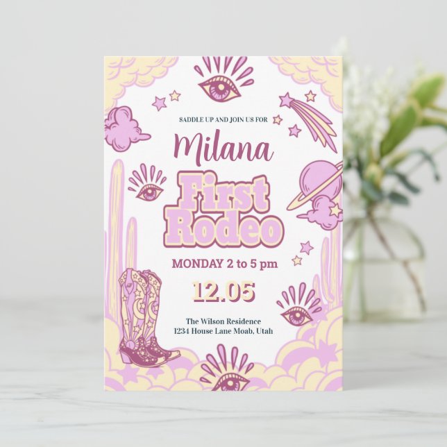 Convite de Aniversário do Primeiro Rodeio Ocidenta (Em pé/Frente)