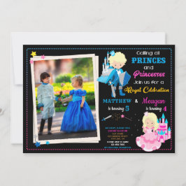 Convite de aniversário do Prince e da Princesa com