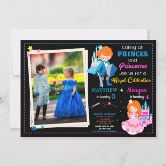Convite de aniversário do Prince e da Princesa com
