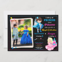 Convite de aniversário do Prince e da Princesa com