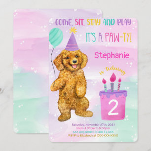 Convite de Aniversário do Puppy