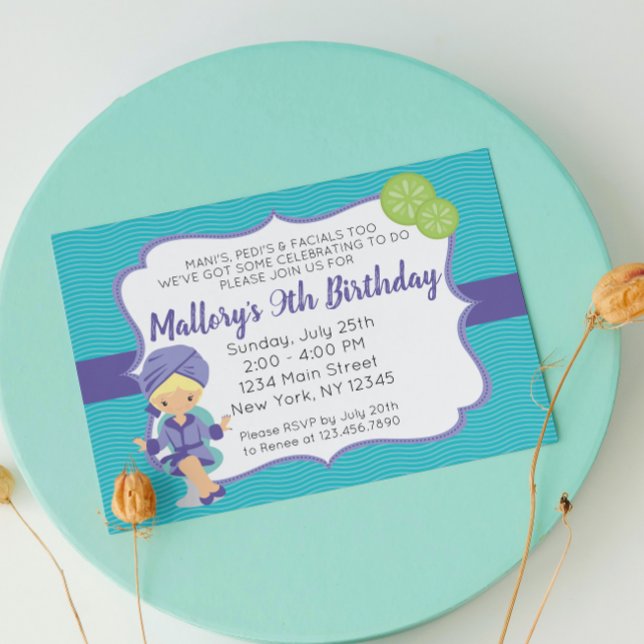 Convite De Aniversário Do Purple Spa (Criador carregado)