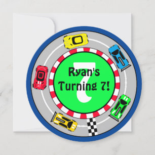 Convite de aniversário do Race Car Boy