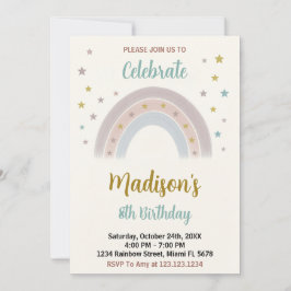 Convite de aniversário do Rainbow