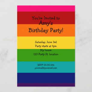 Convite de aniversário do Rainbow