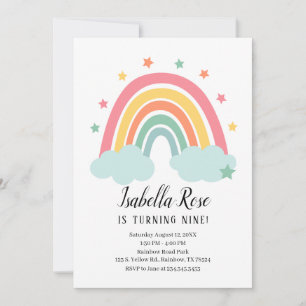 Convite de aniversário do Rainbow