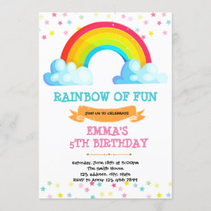 convite de aniversário do Rainbow baby sprinkles