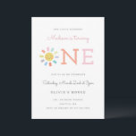 Convite de aniversário do Rainbow One Kid<br><div class="desc">O primeiro convite de aniversário para a festa do Rainbow e do sunshine.</div>