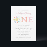 Convite de aniversário do Rainbow One Kid<br><div class="desc">O primeiro convite de aniversário para a festa do Rainbow e do sunshine.</div>