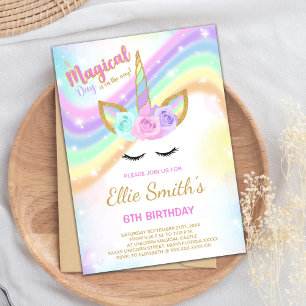 Convite de Aniversário do Rainbow Unicorn