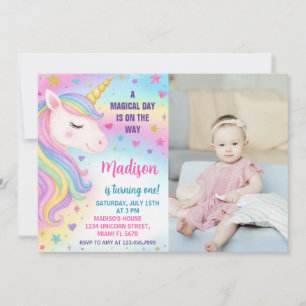 Convite de Aniversário do Rainbow Unicorn