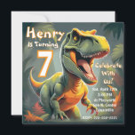 Convite de Aniversário do Raiz T-Rex Dinosaur Kid<br><div class="desc">Rawr! Este design T-Rex é certamente um grande sucesso na celebração de aniversário do seu filho. Utilize a ferramenta design para personalizar sem esforço todos os detalhes e não se esqueça de adicionar instruções especiais no verso. conteúdo genérico</div>