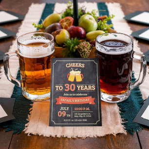 Convite de Aniversário do Red Beige Vintage