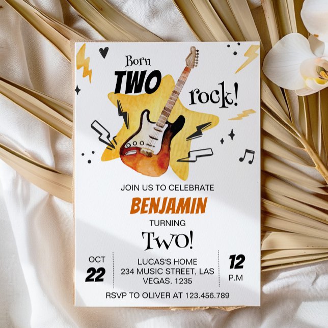 Convite de Aniversário do Rock and Roll Guitar (Criador carregado)