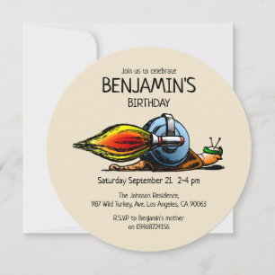 Convite de Aniversário do Rocket Snail