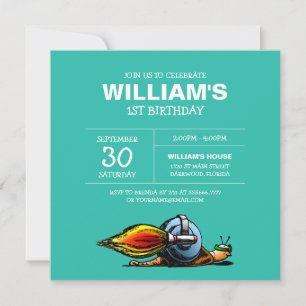 Convite de Aniversário do Rocket Snail