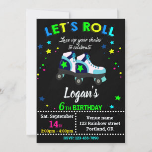 Convite de aniversário do Roller