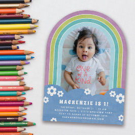 Convite de Aniversário do Roxo-Arco-Íris