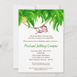 convite de aniversário do safari de selva do