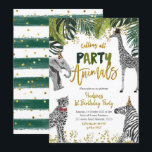Convite de Aniversário do Safari Party Animal Kid<br><div class="desc">O Convite de Aniversário do Safari Party Animal Kid pode ser alterado em qualquer ocasião</div>