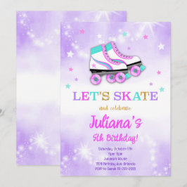 Convite de Aniversário do Skate Roxo Roller