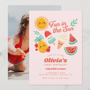 Convite de Aniversário do Sol de Verão