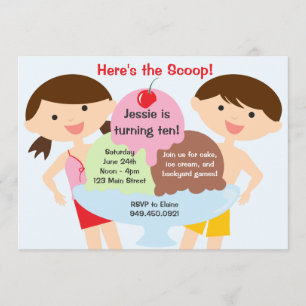 Convite de aniversário do sorvete