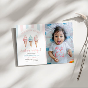 Convite de aniversário do sorvete, aqui está a fot