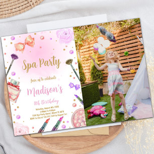 Convite de Aniversário do Spa com Foto