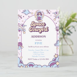 Convite de Aniversário do Space Cowgirl Western