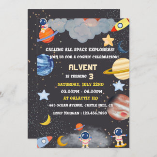 Convite de Aniversário do Space Explorers para Cri