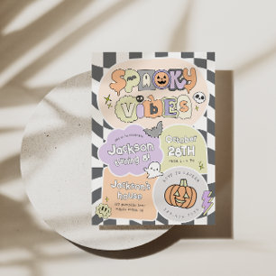 Convite de Aniversário do Spookes Vibes Halloween