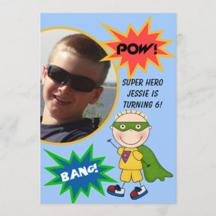 Convite de Aniversário do Super Hero Blond de Fot