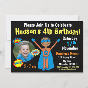 Convite de Aniversário do Super-Herói
