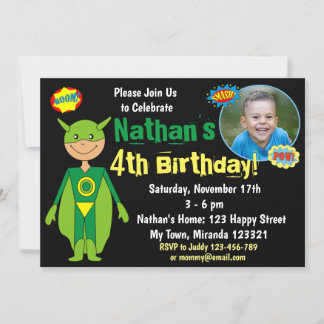 Convite de aniversário do super-herói