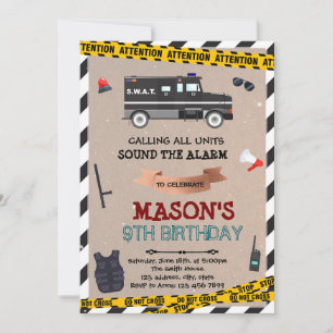 convite de aniversário do SWAT