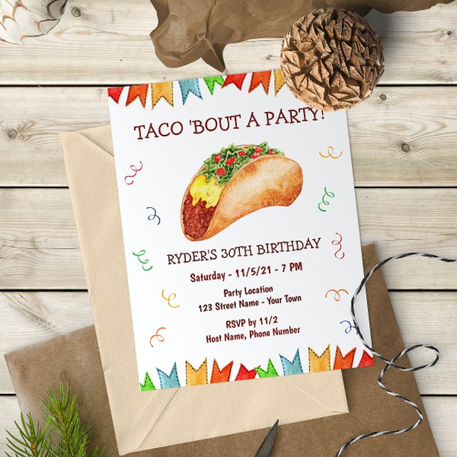 Convite de aniversário do Taco (Criador carregado)