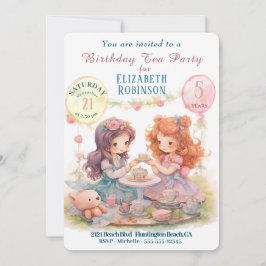 Convite de aniversário do Tea Party