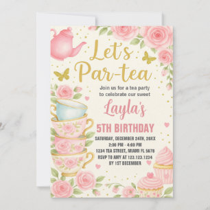 Convite de Aniversário do Tea Party