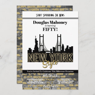 Convite de Aniversário do Tema de Nova Iorque