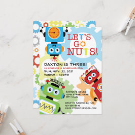 Convite de Aniversário do Tema do Partido Robô