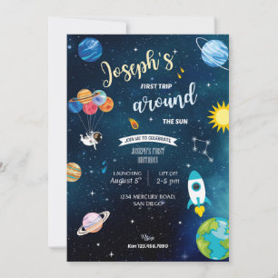 Convite de Aniversário do Tema Espacial