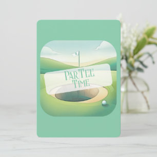 Convite de Aniversário do Tema Golfe do Tempo Par-