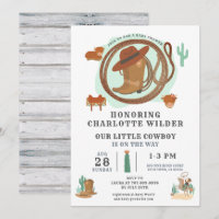 Convite de Aniversário do Tema Ocidental do Cowboy