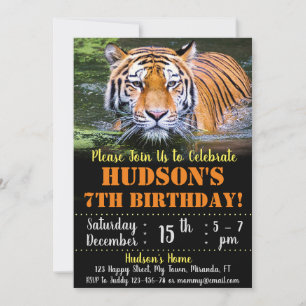 convite de aniversário do tigre