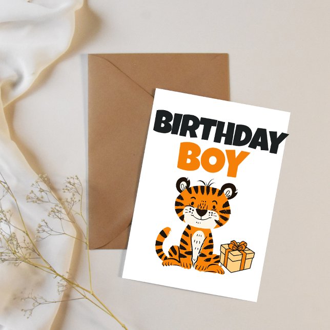 Convite de Aniversário do Tigre Editável (Criador carregado)