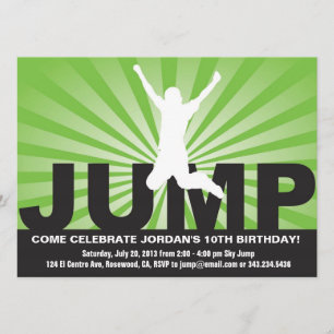 Convite de aniversário do trampolim para um menin