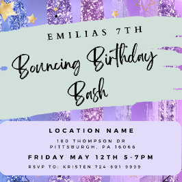 Convite de aniversário do Trampoline Park, festa i