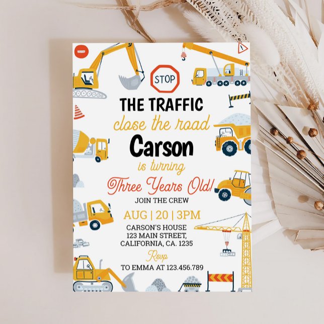 Convite de Aniversário do Truck Boy (Criador carregado)