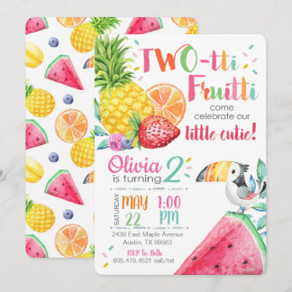 Convite de Aniversário do Twotti Fruitt